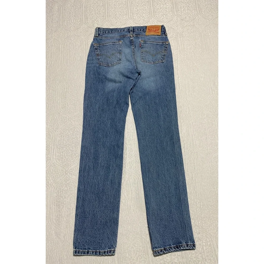 Levis 511 Distressed Jeans Mens 30×32 Blue Slim‎ Skater Whiskers Ripped Knee